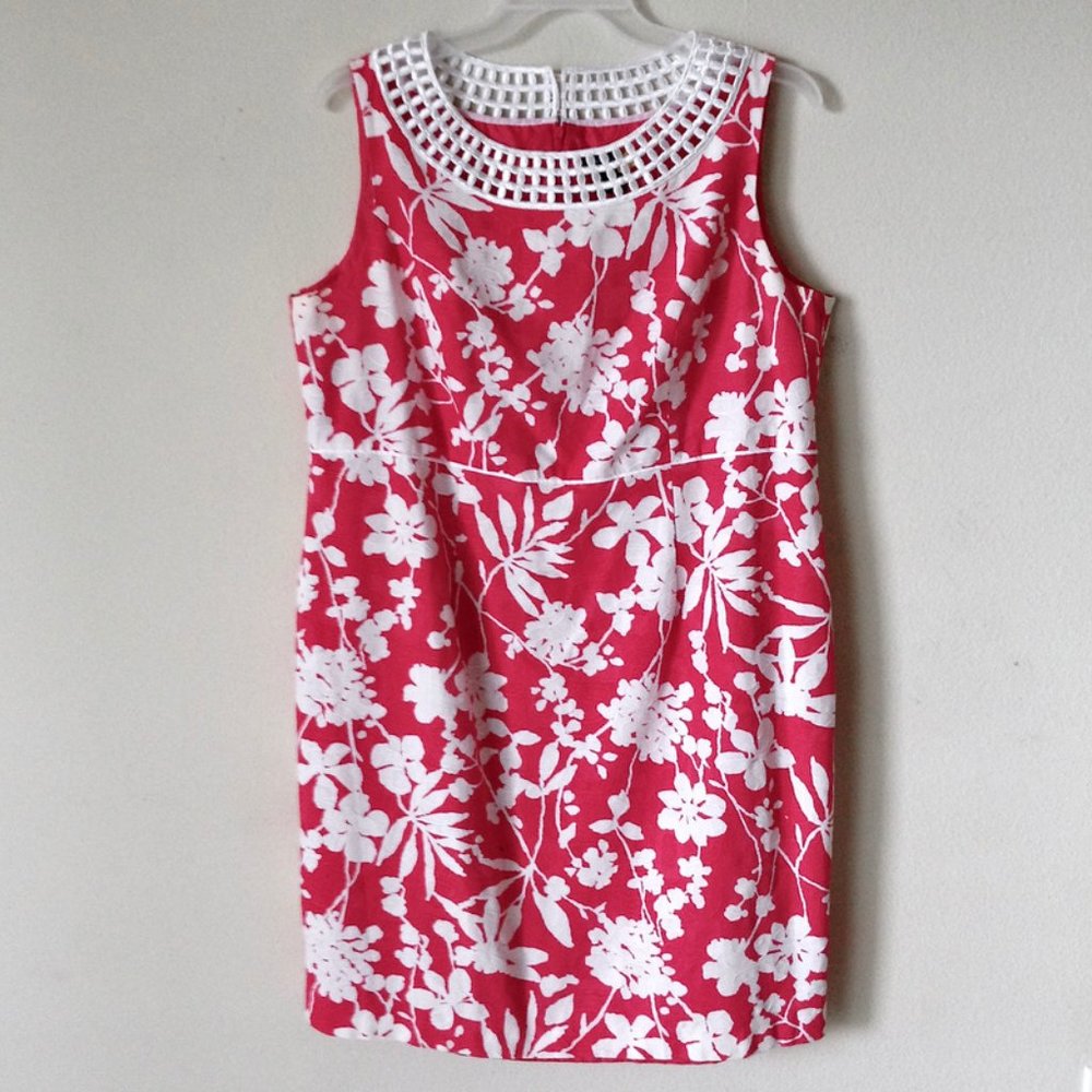 JESSICA HOWARD-Coral Floral Embroidered Dress